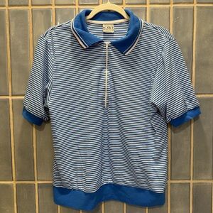 Vintage Koret Francisca Blue Striped Polo Shirt
